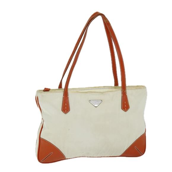 PRADA Tote Bag Nylon Beige Orange - Picture 1 of 16
